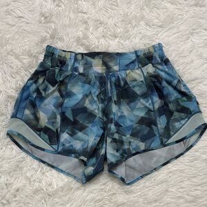 Lululemon Athletica Multi-Blue Patterned Athletic Shorts